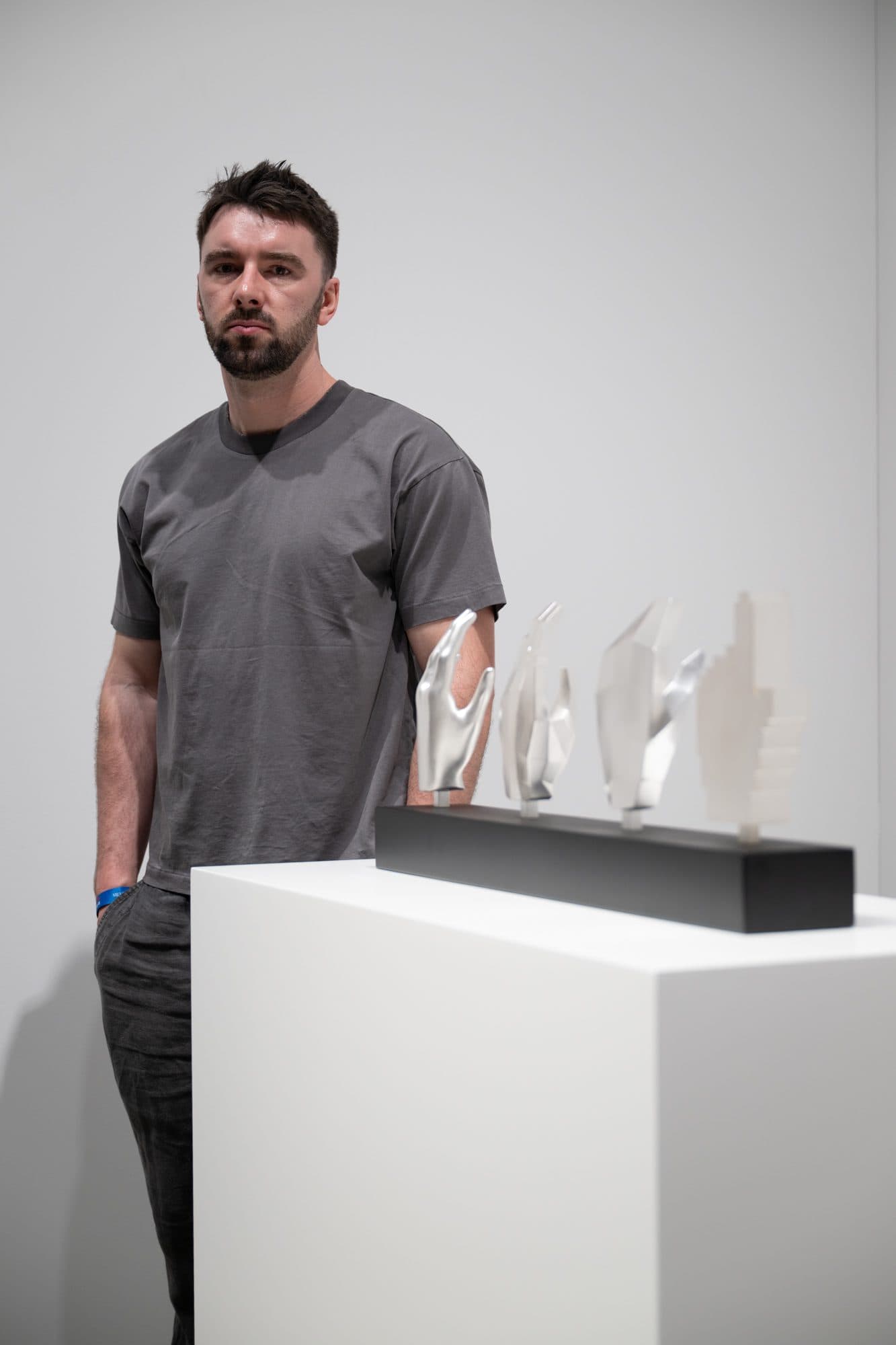 Jack Butcher with WORK sculpture